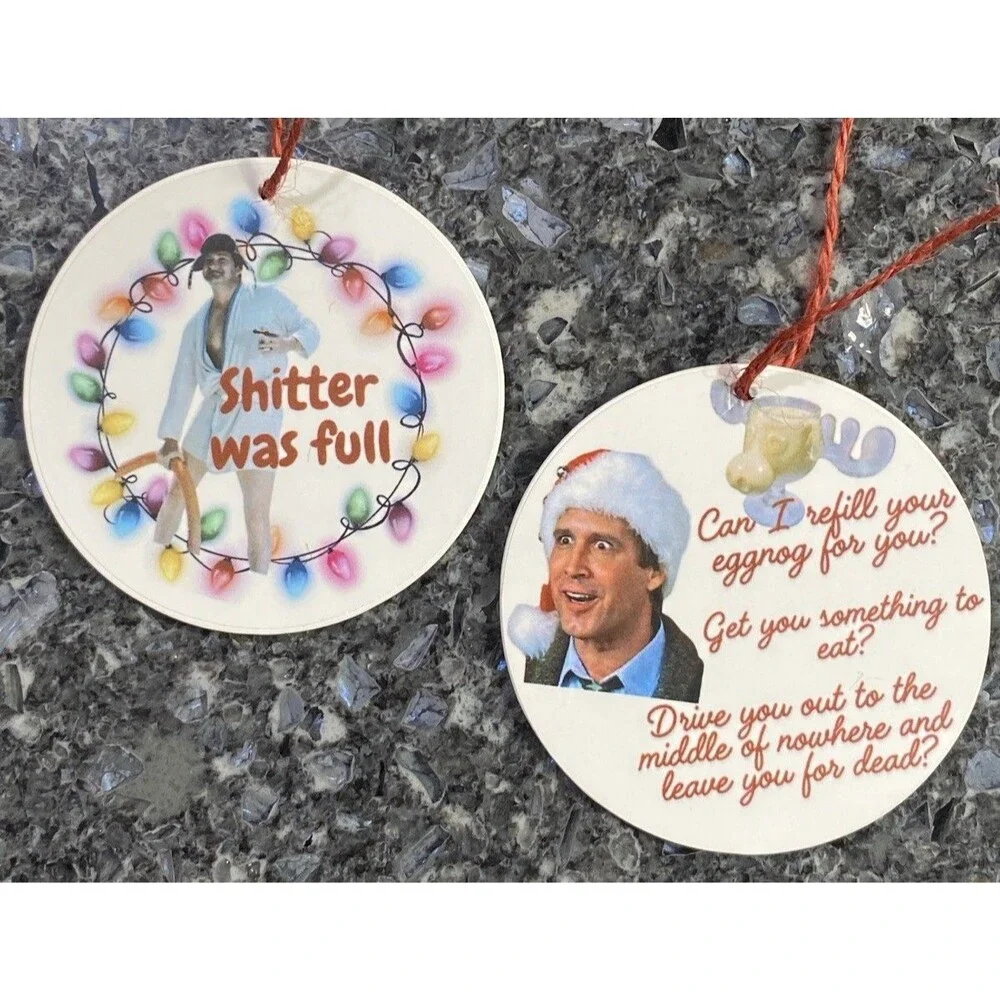 (2) Christmas Ornaments Lampoon's Christmas Vacation Clark Griswold Cousin Eddie